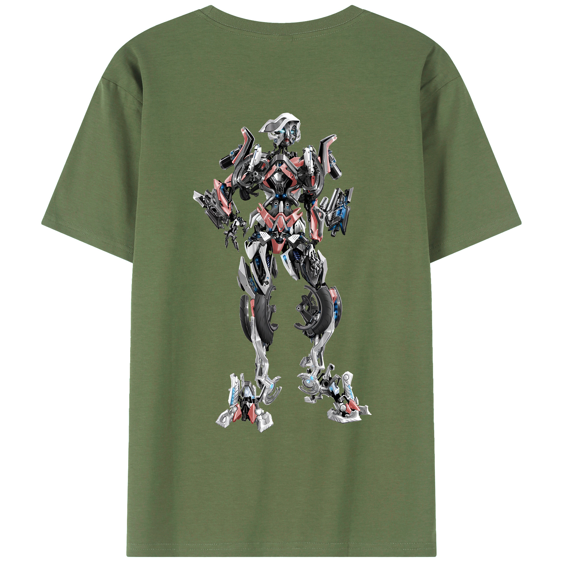 （画像用） Transformers トランスフォーマー 綿100％ メンズ半袖Tシャツ（バックプリント） 通気性